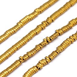Electroplate non magnetici ematite sintetico fili di perline, ovale, oro placcato, 3x2x1mm, Foro: 1 mm, circa 350pcs/filo, 15.7 pollice
