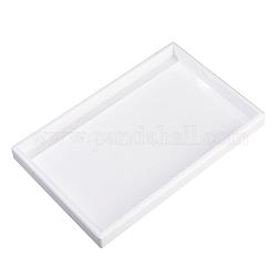 Bijoux affiche acrylique organique, pour strass, blanc, 28x18.1x2.5 cm, Diamètre intérieur: 26.4x16.4 cm
