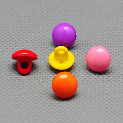 Acrylic Shank Buttons, Dyed, Half Round, Mixed Color, 10x9mm, Hole: 2.5x6mm, 1780pcs/500g