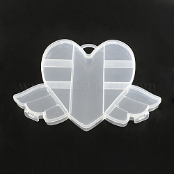 Volare contenitori perline di plastica cuore, 9 scomparti, chiaro, 12x17.5x2cm