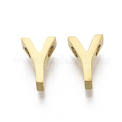 201 Stainless Steel Charms, Golden, Letter.Y, 8x5x3mm, Hole: 1.6mm