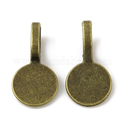 Lega di colla sulle barre pad piatti, barre pendenti rotonde piatte, bronzo antico, 18x9x1~5.5mm, Foro: 6x3.5 mm