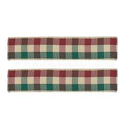 Polyester Grosgrain Ribbons, with Grid Pattern, Colorful, 3/8 inch(9mm), about 100yards/roll(91.44m/roll)