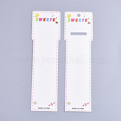 Cartes d'affichage en carton, utilisé pour le collier, bracelet, rectangle, ivoire, 20x5.5 cm