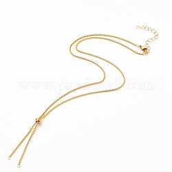 304 Edelstahlkastenkette, Venice Ketten Halskette machen, mit Slider Stopper Perlen, Hummerkrallenverschlüsse und Herzverlängerungskette, golden, 20.86 Zoll (53 cm)
