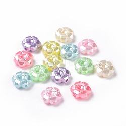 Perles acryliques de perles d'imitation, fleur, couleur mixte, 10.5x10x4.3mm, Trou: 1.5mm