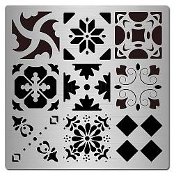 Stainless Steel Cutting Dies Stencils, for DIY Scrapbooking/Photo Album, Decorative Embossing DIY Paper Card, Matte Stainless Steel Color, Flower Pattern, 16x16cm