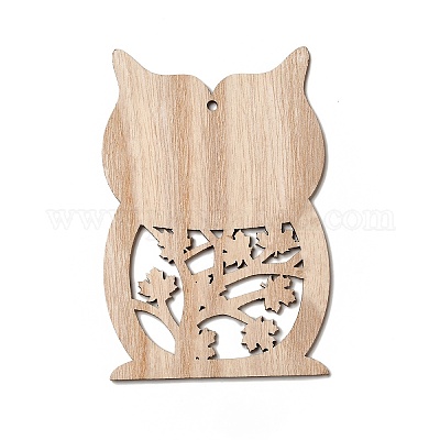 Большие подвески из дерева с односторонним принтом WOOD-I010-11C-1