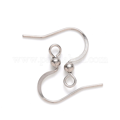 Pandahall 100pcs Stainless Steel Earring Hooks French Hook Earwire with  Loop End Fish Ear Wire for Jewelry Making 18.5x16.5mm Pin:0.7mm