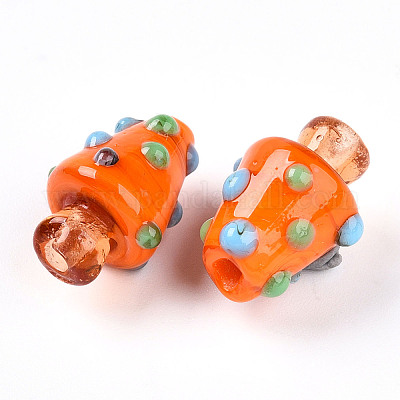 Бусины ручной работы в технике лэмпворк с неровностями&nbsp;LAMP-T022-02A-09-1