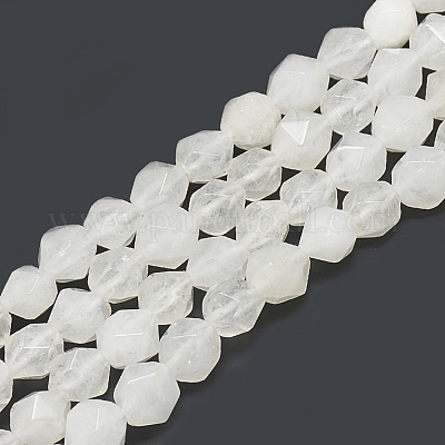 Chapelets de perles de jade blanche naturelle&nbsp;G-S300-97-8mm-1