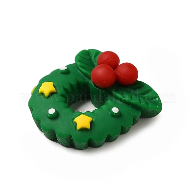 Кабошоны из непрозрачной смолы с рождественской тематикой RESI-C023-01O-1