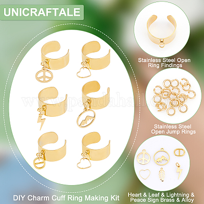 Wholesale Unicraftale DIY Charm Cuff Ring Making Kit 