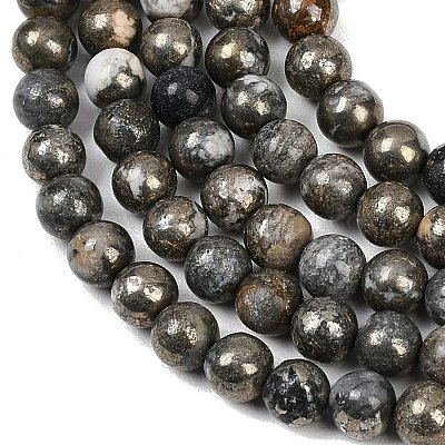 Природного пирита бисер нитей&nbsp;G-G839-01-8mm-1