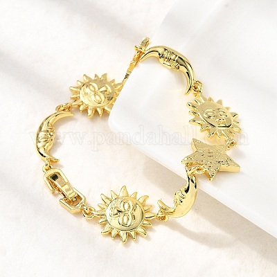 Латунь ссылка браслеты для женщин BJEW-C118-01G-1