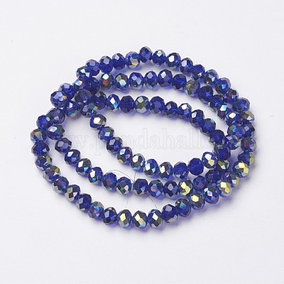 Chapelets de perles en verre transparent électrolytique&nbsp;EGLA-A034-T4mm-S15-1