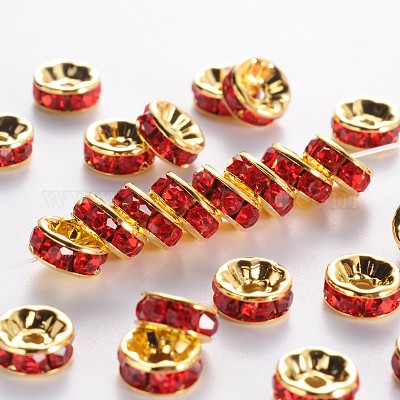Perles séparateurs en laiton avec strass&nbsp;RB-A014-Z8mm-21G-1