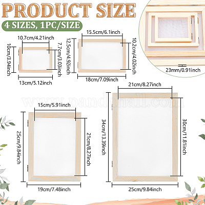 4шт. Рамка из сосны 4 стилей&nbsp;AJEW-BC0008-99-1