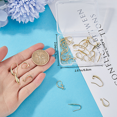 32 шт. 4 крючка для сережек из латуни и хирургической нержавеющей стали 316 KK-BBC0012-58-1