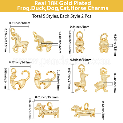 10шт 5 стиля латунные подвески&nbsp;KK-BBC0022-98-1