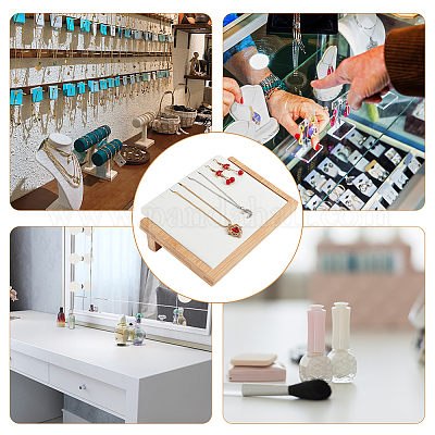 Деревянные подносы дисплея организатора ожерелья наклонной задней части&nbsp;NDIS-WH0006-16-1