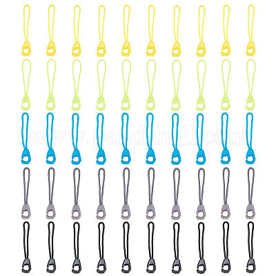 GORGECRAFT 5 Colors 50PCS Heavy Duty Nylon Zipper Tab Universal Premium  Paracord Pulls Zippers Extension Replacement with Plastic Clasp for Clothes