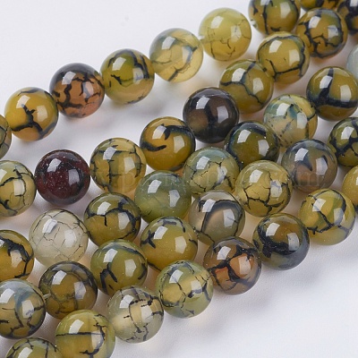 Crackle Beads Dark Green Glass Beads 8mm Glass Beads Glass Crackle Beads  Wholesale Beads 8mm Beads Veined Beads 20 Pieces 