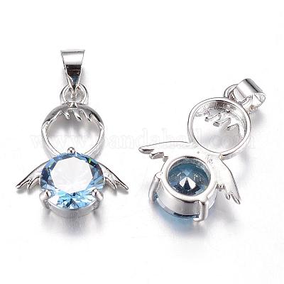 Латунь кубический цирконий кулон&nbsp;ZIRC-P016-28P-1