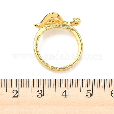 Регулируемые кольца для пальцев с микропаве из кубического циркония из латуни&nbsp;RJEW-P185-01G-1