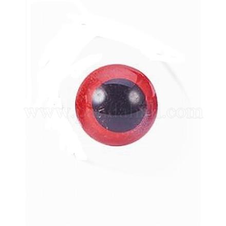クラフト用品プラスチック人形の目パーツ  ぬいぐるみの目  安全の目  レッド  12mm X-DIY-WH0015-12mm-A01-1