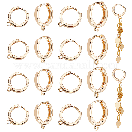ARRICRAFT 20Pcs 2 Style Brass Hoop Earring Findings KK-AR0003-24-1