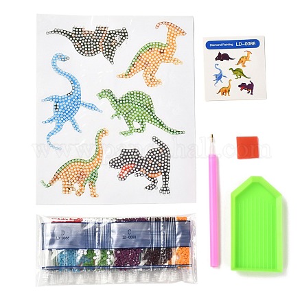 Kits de pegatinas de pintura de diamante de dinosaurio diy para niños DIY-O016-07-1