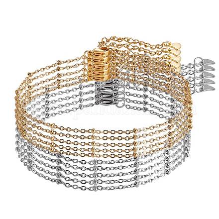 10 pièces 2 couleurs 304 ensembles de chaînes de câble en acier inoxydable et chaînes satellites sgAJEW-SZ0001-70-1