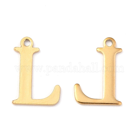 Ion Plating(IP) 304 Stainless Steel Alphabet Charms STAS-H122-L-G-1