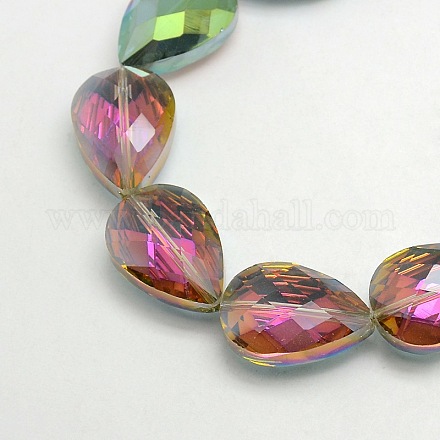 Electroplate Crystal Glass Teardrop Beads Strands EGLA-F067B-06-1