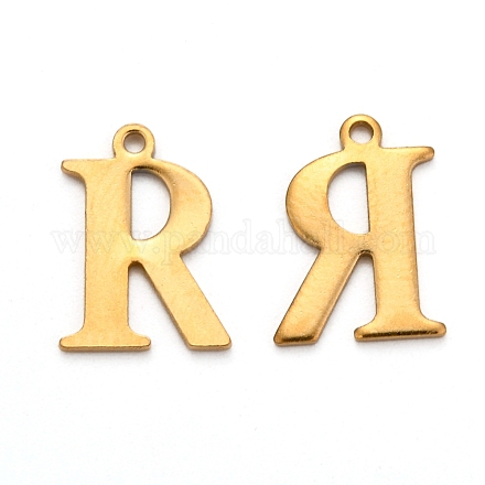 Ion Plating(IP) 304 Stainless Steel Alphabet Charms STAS-H122-R-G-1