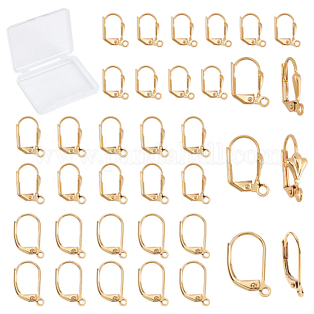 Creatcabin 60 pièces 3 styles de boucles d'oreilles à levier en laiton KK-CN0001-41-1