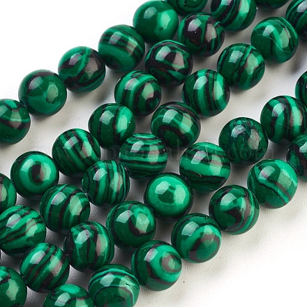 Chapelets de perles en malachite synthétique TURQ-N006-8-1
