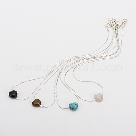 Trendy Natural & Synthetic Mixed Stone Beads Necklaces NJEW-JN00976-1