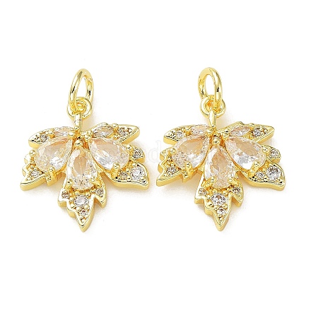 Подвески из латуни с покрытием из прозрачного кубического циркония KK-B078-02G18-01-1