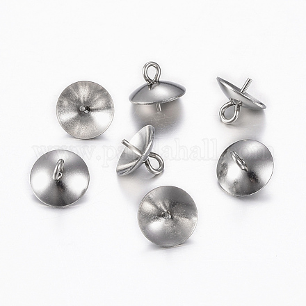 304 tasse en acier inoxydable perle peg bails pin pendentifs STAS-G161-27B-1