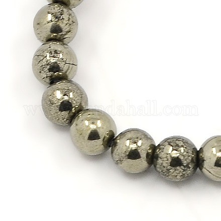 Natürliche Pyrit Perlen Stränge G-M009-03F-1