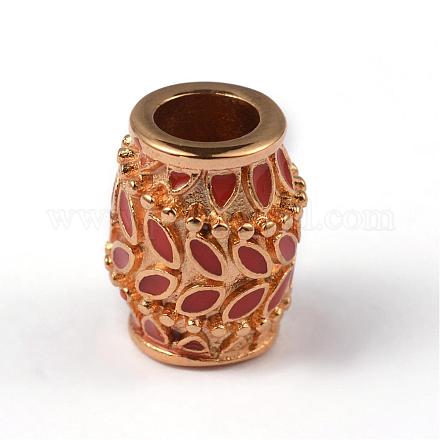 Column with Leaves 316 Stainless Steel Enamel European Large Hole Beads OPDL-F005-13JH-1