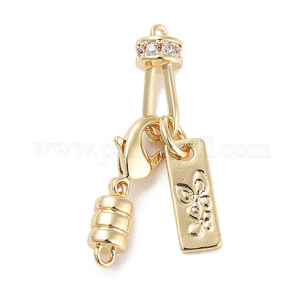 Латунная застежка из прозрачного циркония с микропаве KK-C051-52G-1