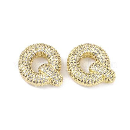 Латунные микропаве прозрачные подвески с фианитом KK-Z041-01G-Q-1