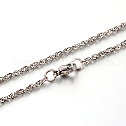 304 Stainless Steel Rope Chain Necklaces STAS-M174-011P-A-1