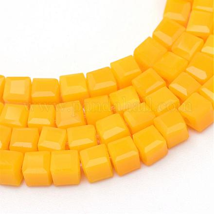 Opaque Solid Glass Bead Strands GLAA-R167-2x2-02G-1