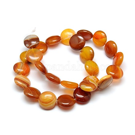 Natural Striped Agate/Banded Agate Beads Strands G-P048-05-1