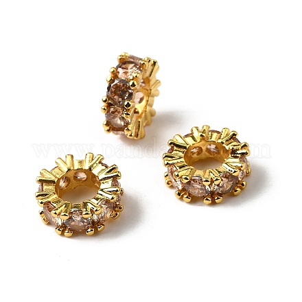 Большое отверстие кольца из латуни микро проложить кубического циркония шарики прокладки ZIRC-L041-18H-1