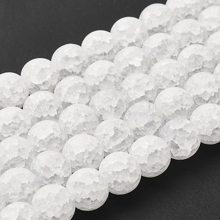 Frosted Crackle Glass Beads Strands CCG-10D-37-1